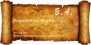 Bogdánffy Anikó névjegykártya
