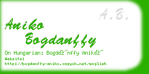 aniko bogdanffy business card